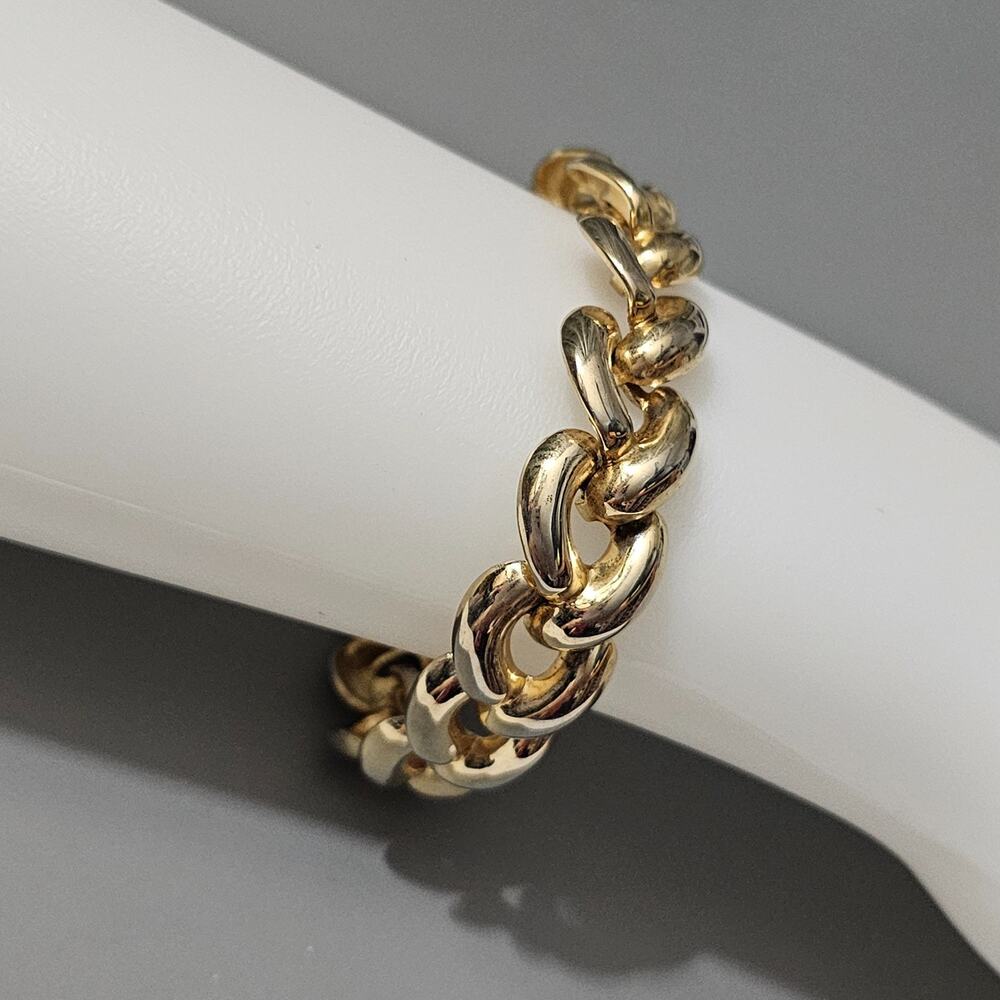 Chunky Chain Link Statement Bracelet Goldtone 7" Vintage